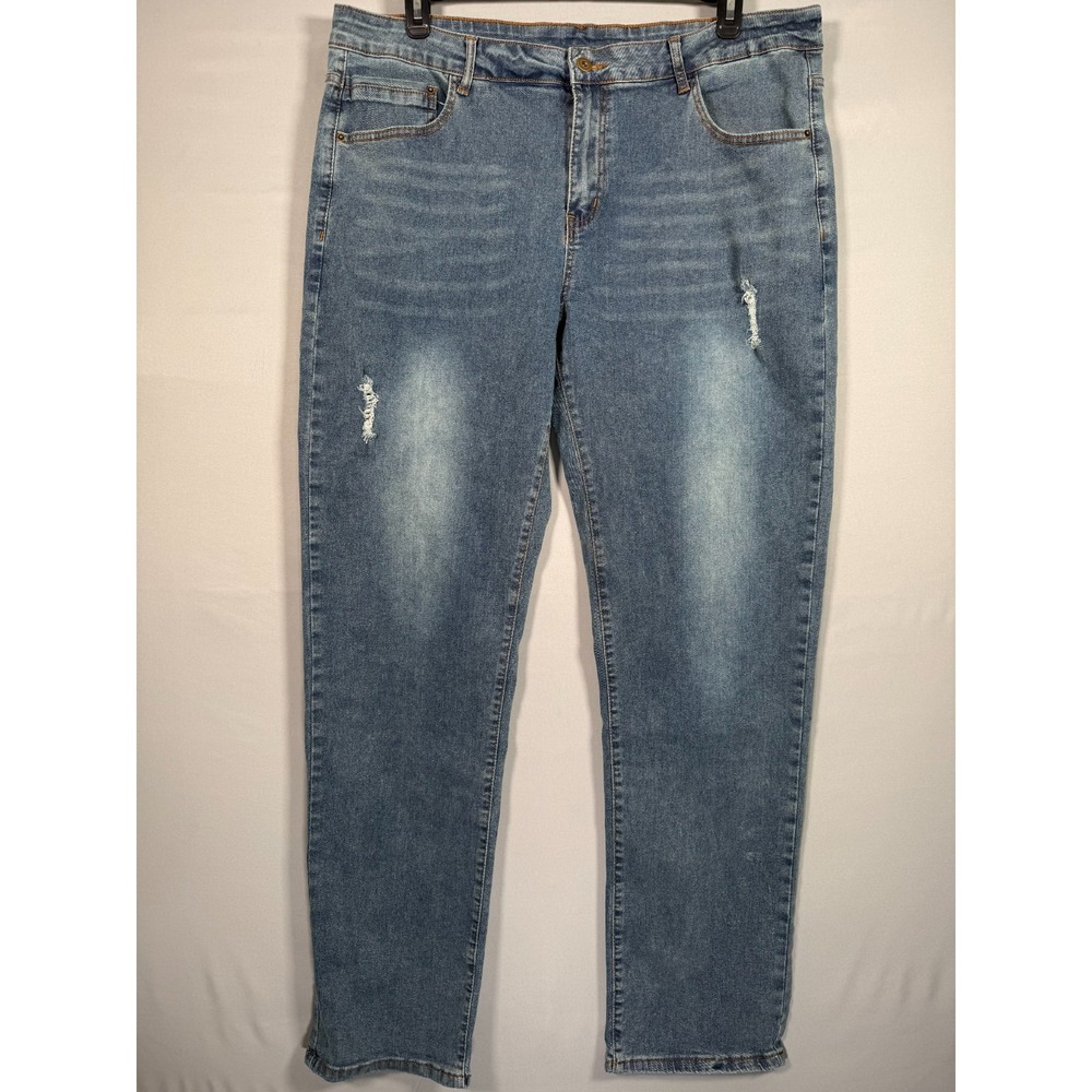 Manfinity Jeans Tall Stretch Distressed Grunge Streetwear 40x34" Rise‎ 11.5"